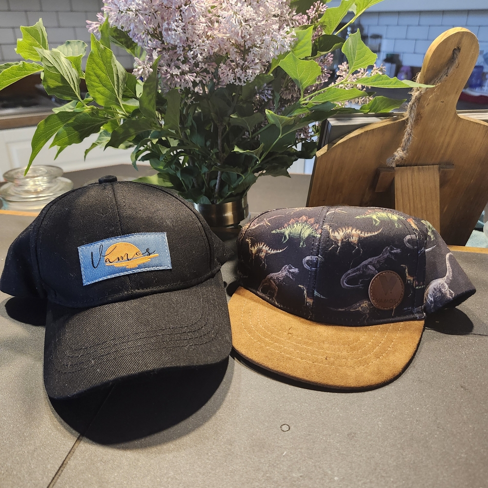 Vans Kids Black and Brown Dinosaur Caps